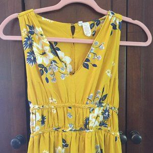 Japna Floral  Yellow and Blue Maxi Dress Small